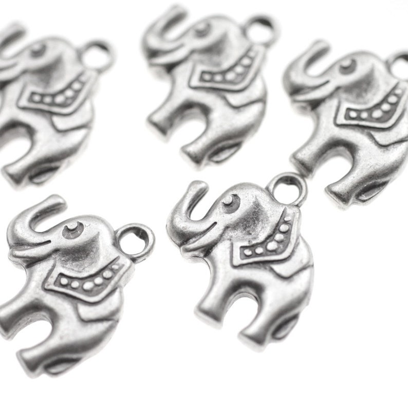 5 San Diego Mall Pcs Double-Sided Max 66% OFF Elephant Pendants Charms Antique S