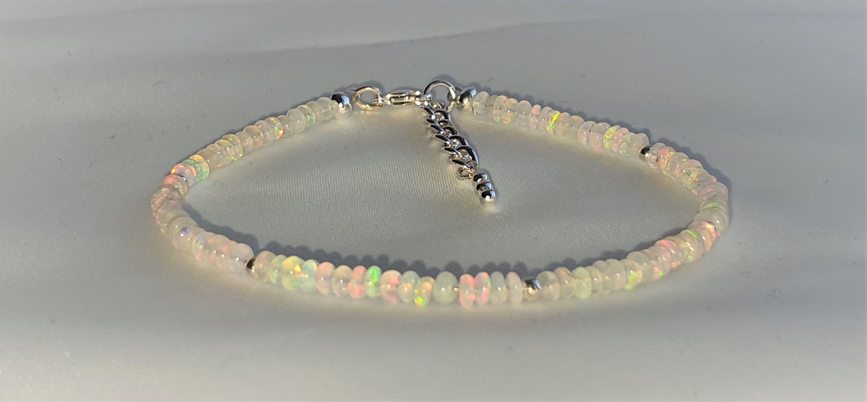 •CIRCLE + TEARDROP• ethiopian opal + silver twist-on cuff bracelet