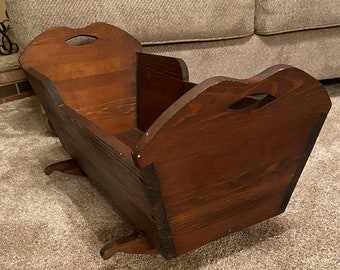 handmade wooden cradle