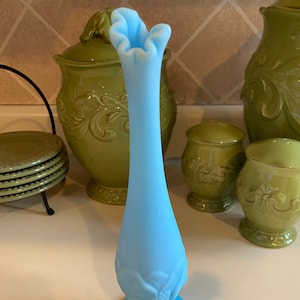 Vaso Bud alto blu crema pasticcera Fenton