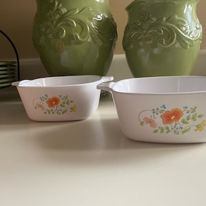 Corningware Wildflower Vintage Casserole Dishes- Set of 2