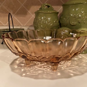 Indiana Glass Co Light Brown Carnival Glass Fruit Bowl