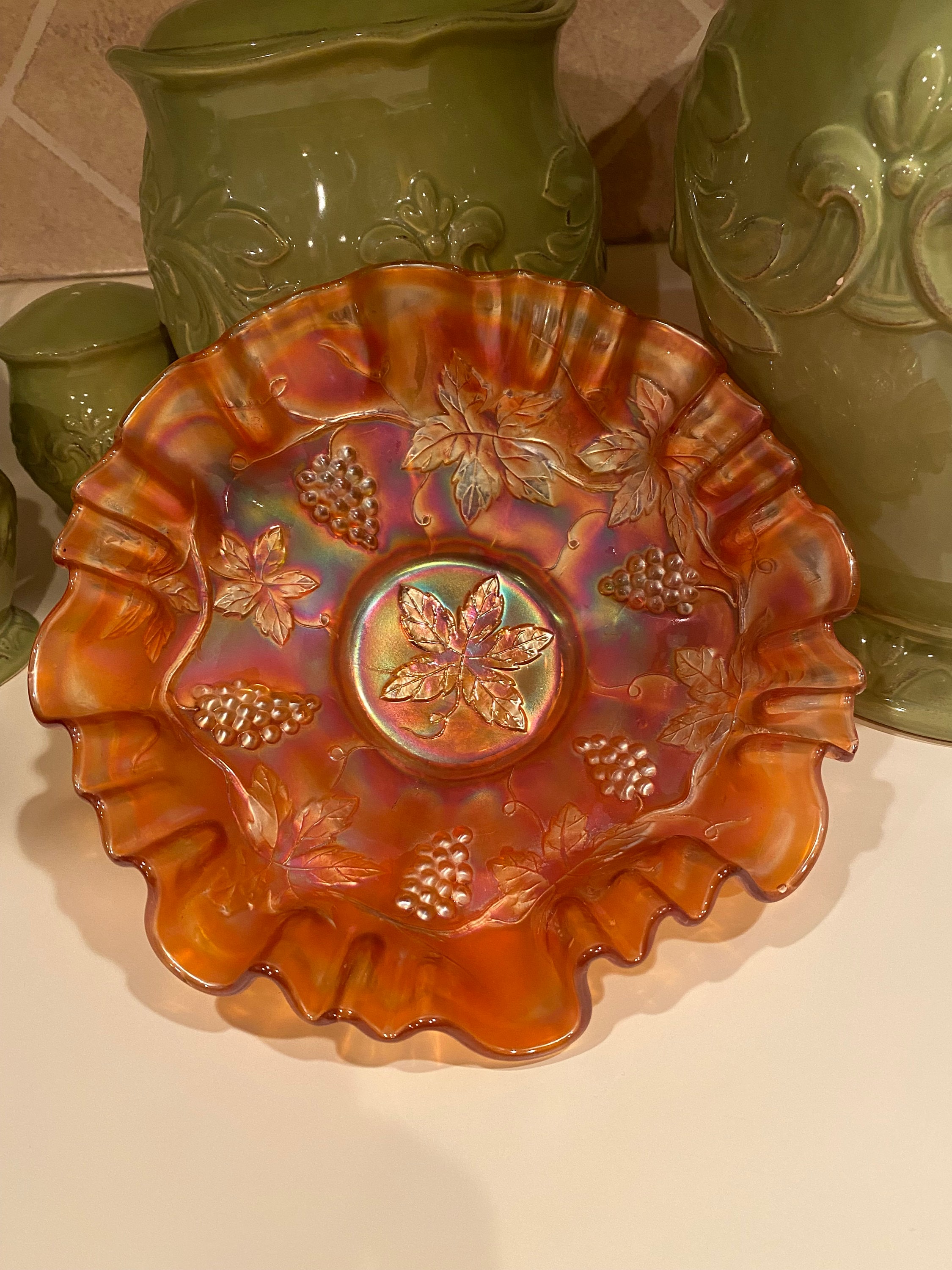 フェントン マリーゴールド ブドウと葉 3 in 1 ヴィンテージ フリル