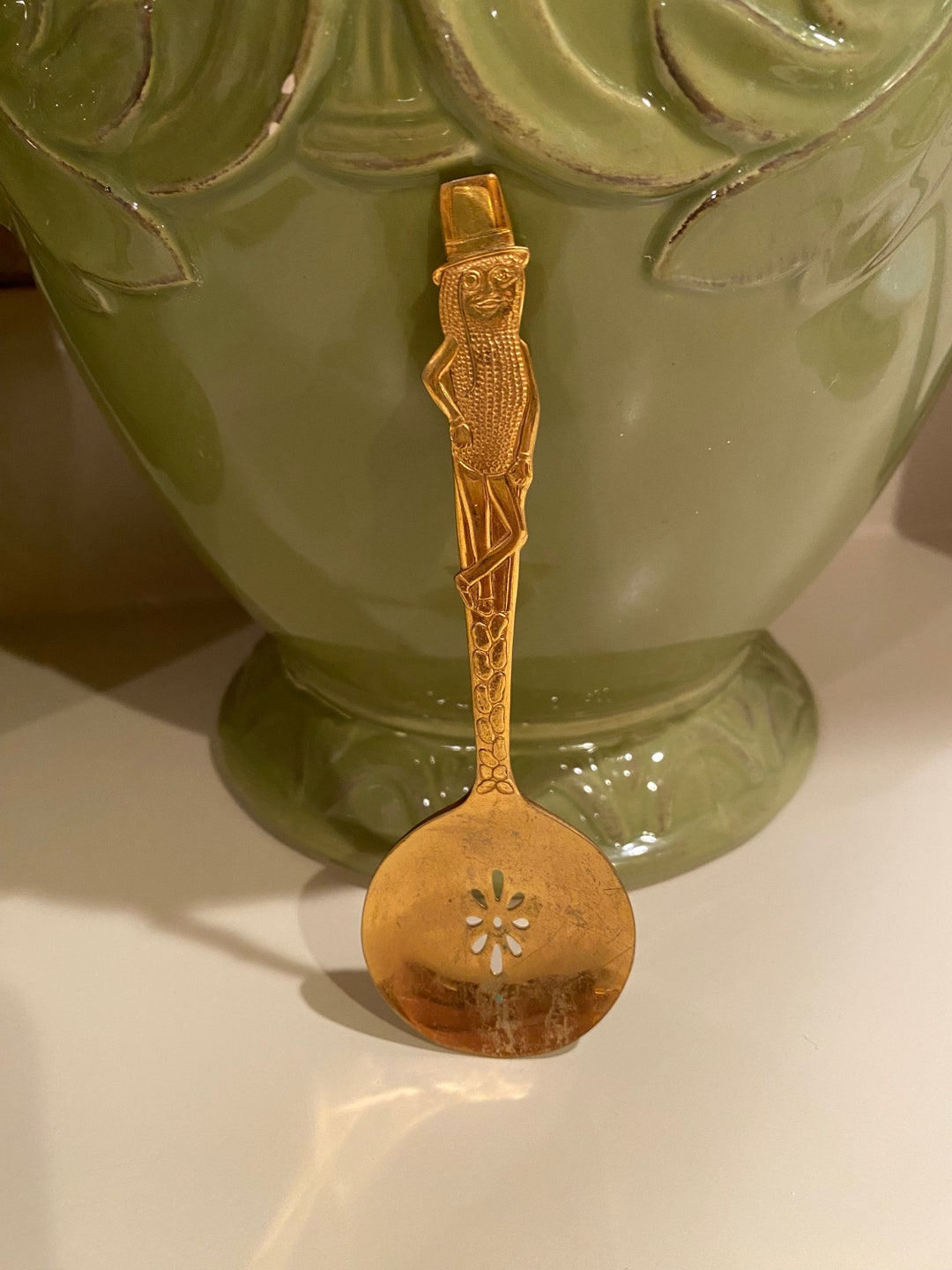 Mr. Peanut Mid Century Vintage Gold Spoon Etsy