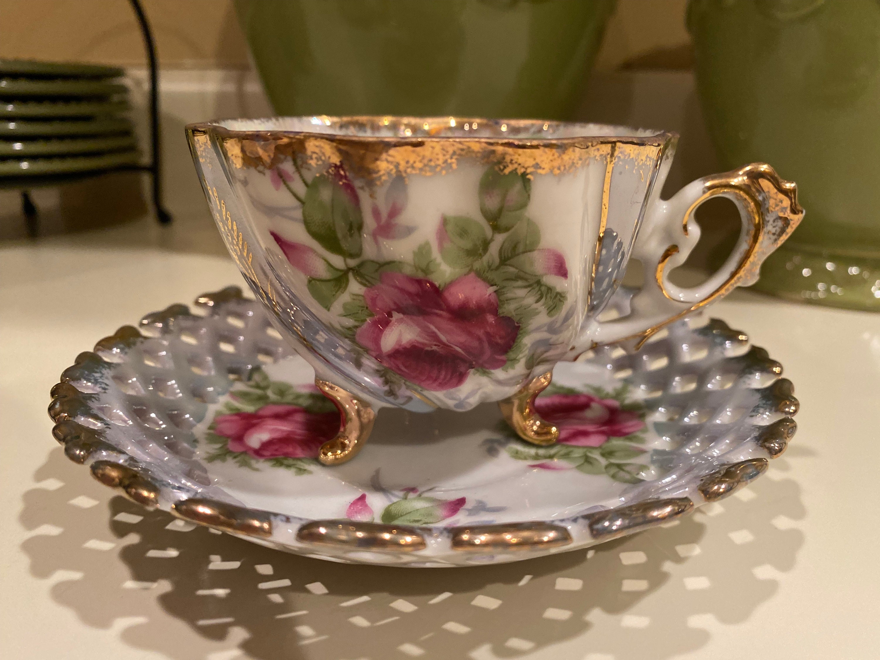 Napco China Vintage Teacup - Hand Painted - Etsy