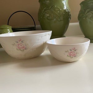 Pfaltzgraff Tea Rose Basket Weave Vintage Bowls - Set of 2