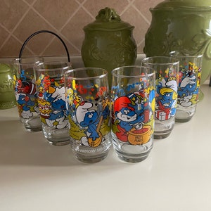 Smurf Characters Vintage Glasses - Set of 6