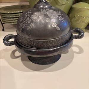 Victorian Silver Domed Vintage 3 Piece Butter Dish - Homan Silver Co.