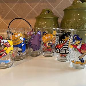 McDonalds &quot;Action Series&quot; Characters Vintage Glasses - Set of 6