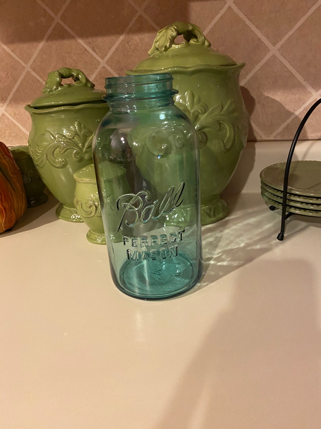 Ball Jar 2 Quart Ball Blue Glass Canning Jar Etsy