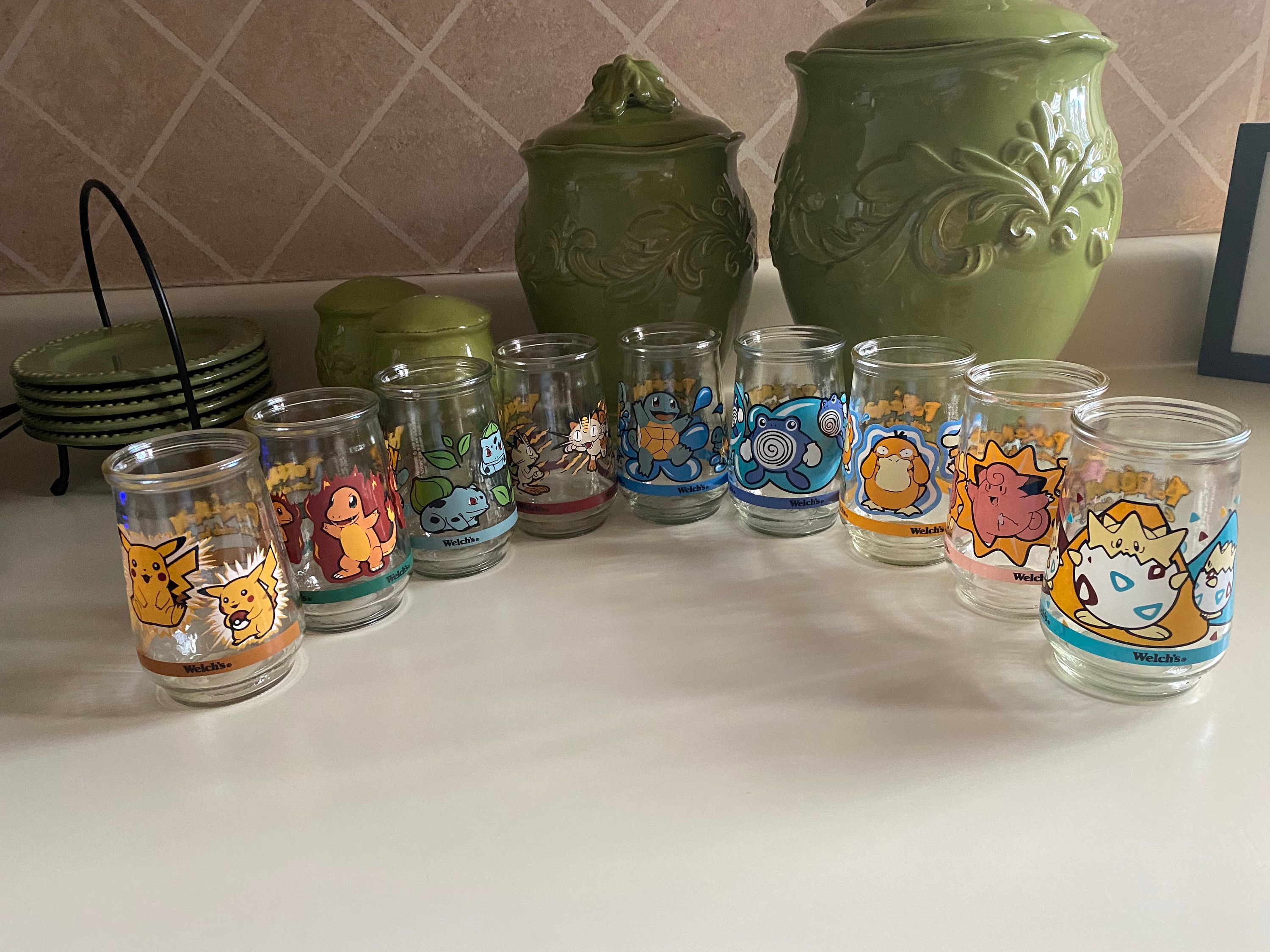 Welch's ポケモン ガラス3種セット Welch's Vintage Pokemon Glasses - Set of 9 - Etsy