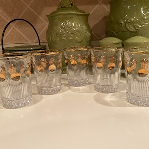EAPG Vintage Small Clear Manhattan Glasses - Set of 5