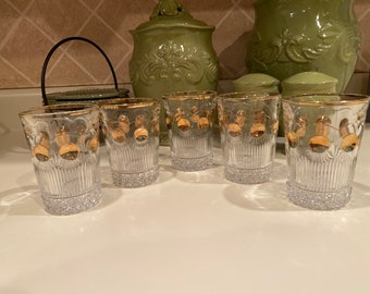 EAPG Vintage Small Clear Manhattan Glasses - Set of 5