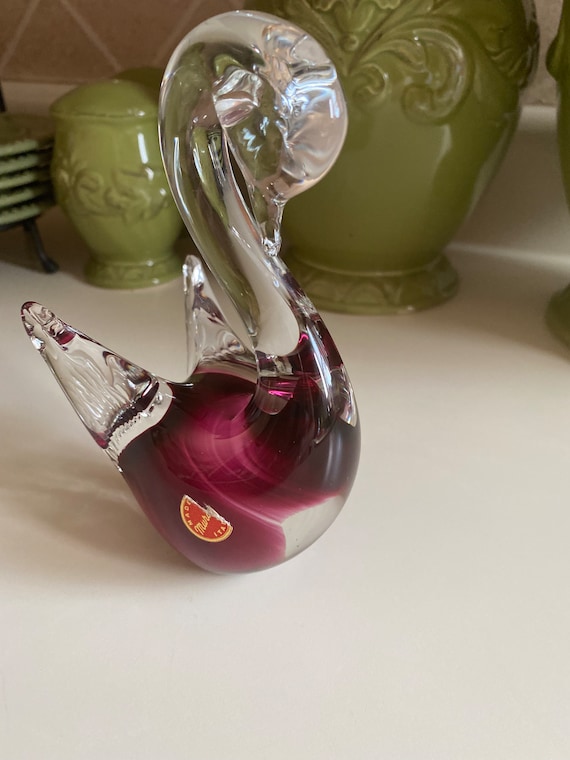 Formia Vetri Di Murano Blown Glass Swan - Etsy