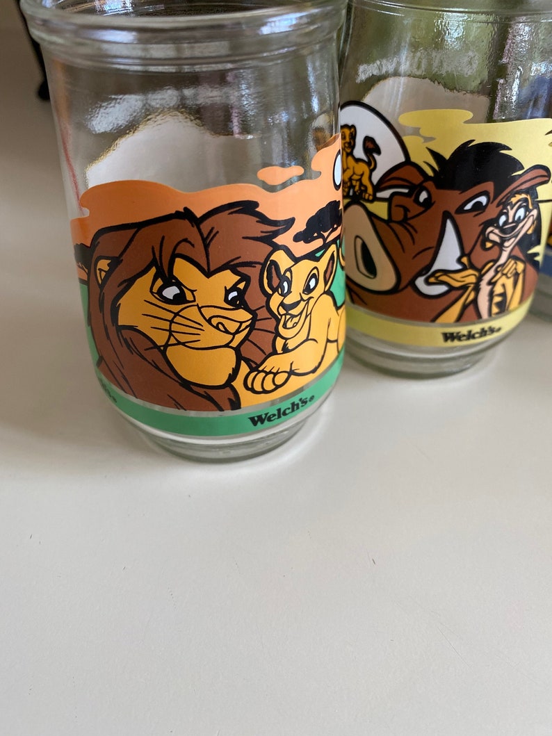 Welch's Vintage Lion King Glasses Set of Six Etsy