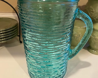 Anchor Hocking Aquamarine Vintage Pitcher