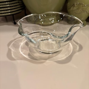 Federal Glass Bowl - Clear Petal Vintage Bowl