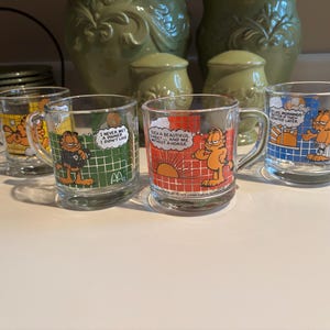 Checkerboard Garfield by Jim Davis Glasses - Vintage Mugs Mcdonalds