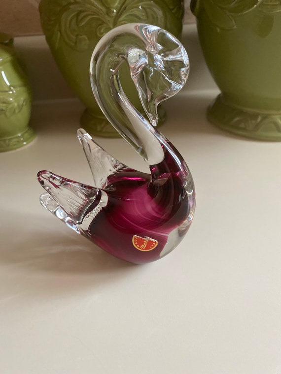 ★formia: フォルミア VETRI DI MURANO:ムラーノガラス花瓶 Formia Vetri Di Murano Blown Glass Swan - Etsy UK