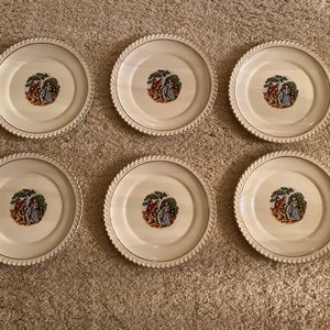 Harker Pottery Co. Collectible Plates- 22Kt. Gold- Set of 6