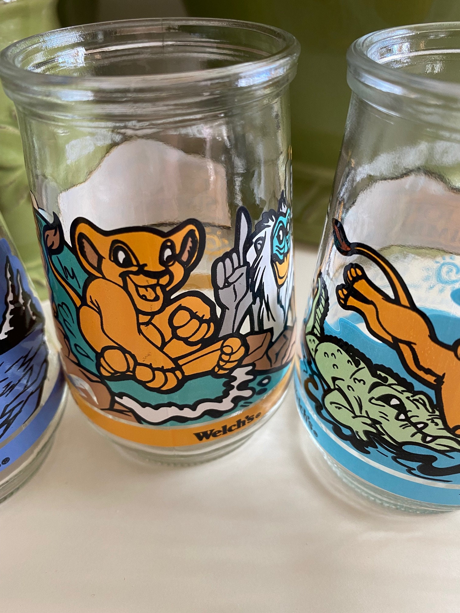 Welch's Vintage Lion King Glasses Set of Six Etsy