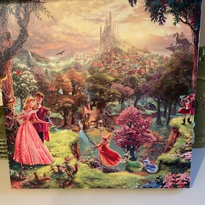 Thomas Kinkade Painter of Light Canvas Print - Disney - Sleeping Beauty