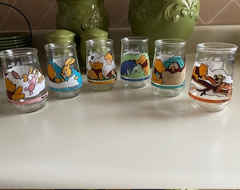 Welch&#39;s Vintage Pooh  Glasses - Set of Six