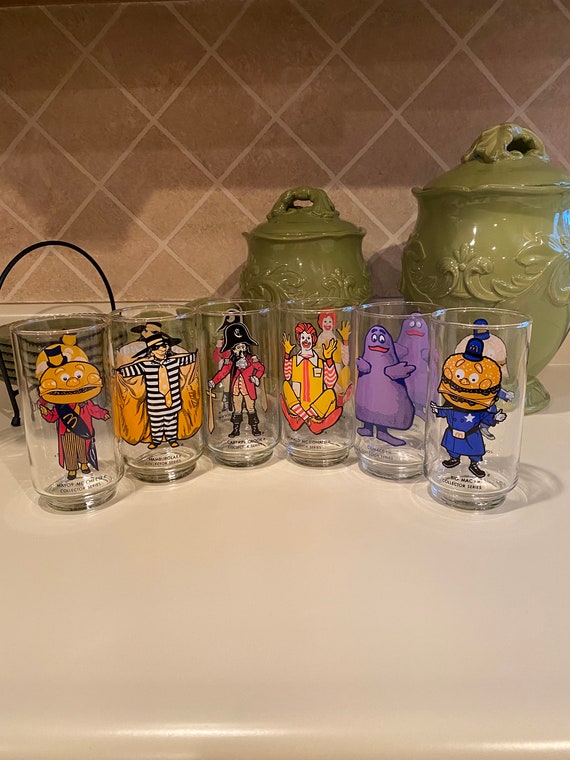 11977年！マクドナルドグラス6個セット！レア！ マクドナルドキャラクター ヴィンテージグラス - 6個セット - Etsy 日本