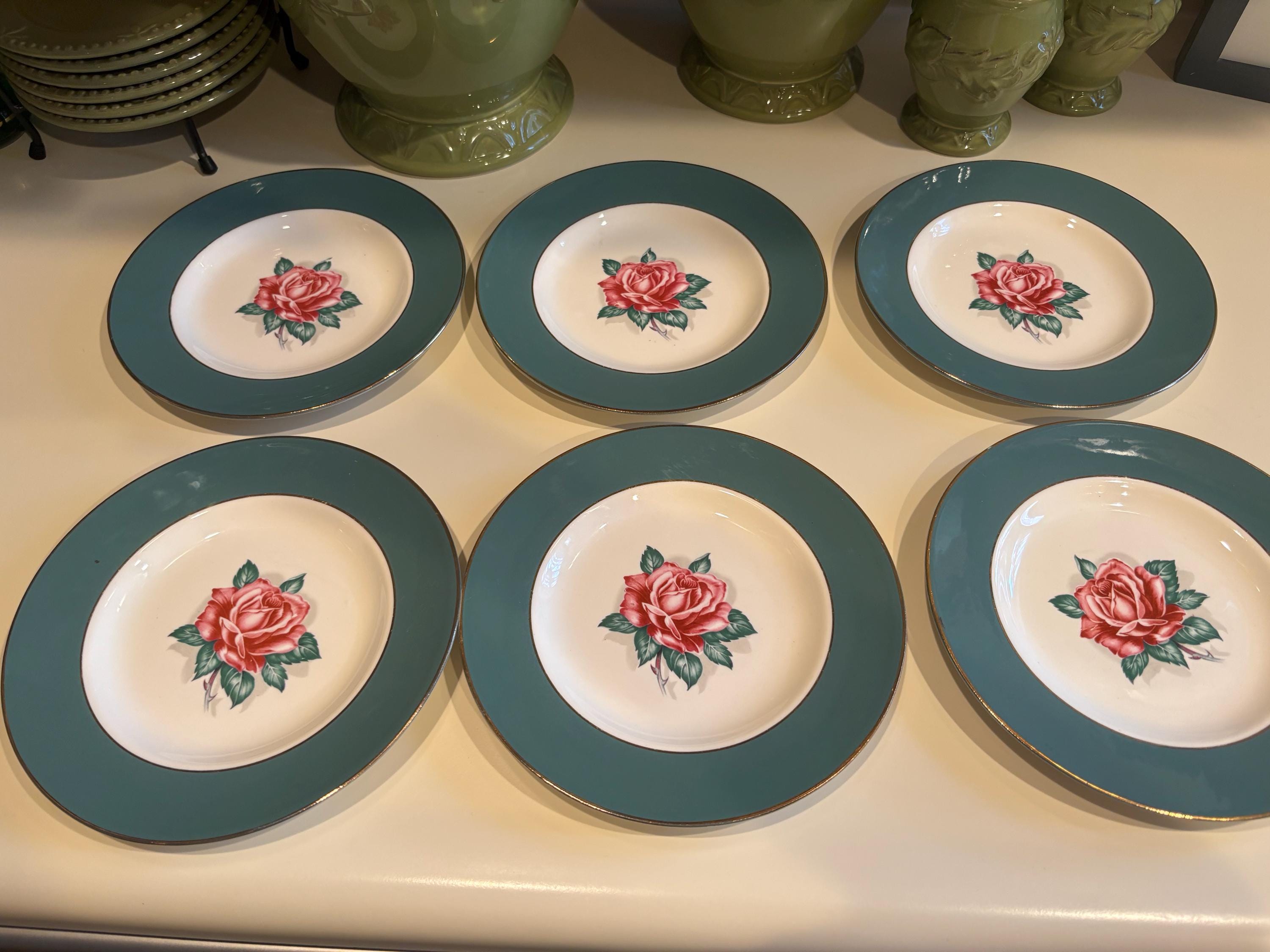 Homer Laughlin Eggshell Dishes Vintage - Cameo Rose - Set of 6 - Etsy