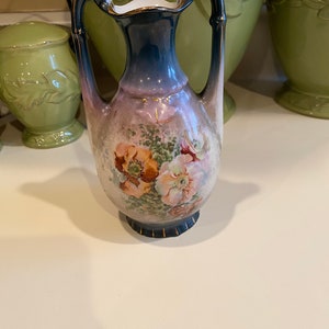 Florale Vintage Keramik Vase - Made in Austria