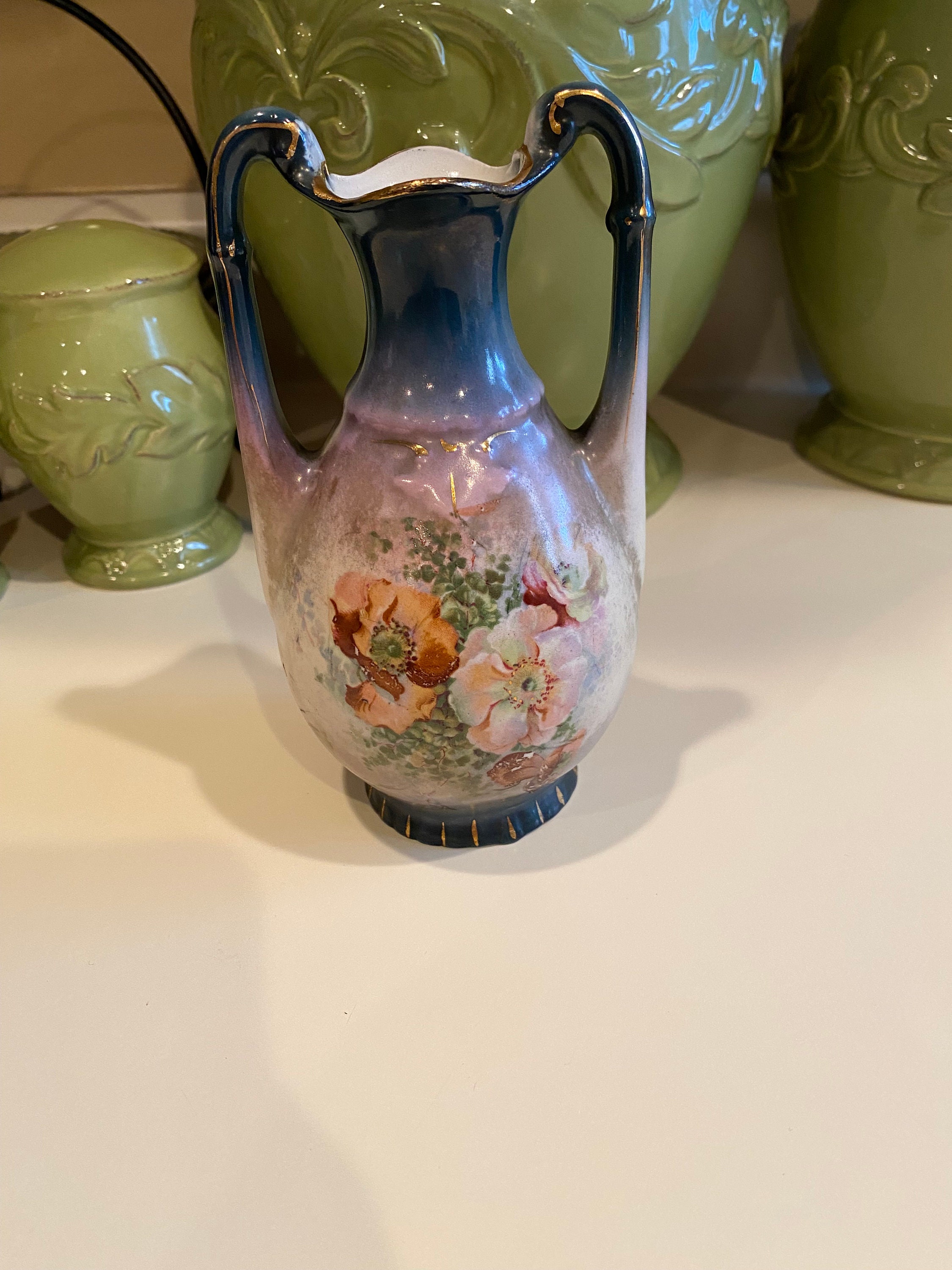 花柄セラミックヴィンテージ花瓶 - オーストリア製 - Etsy 日本