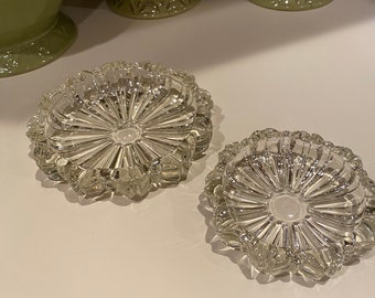 Mid Century Ashtrays - 2 Stackable Glass vintage