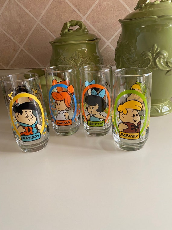 Flintstones Glasses - Pizza Hut Collection 1986 - 