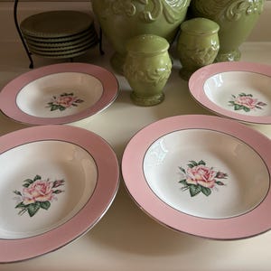 Homer Laughlin Pink Rose kommen vintage - set van 4 kommen