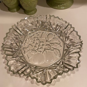 Federal Glass Bowl - Pioneer Pattern and Fruit Design /Vintage
