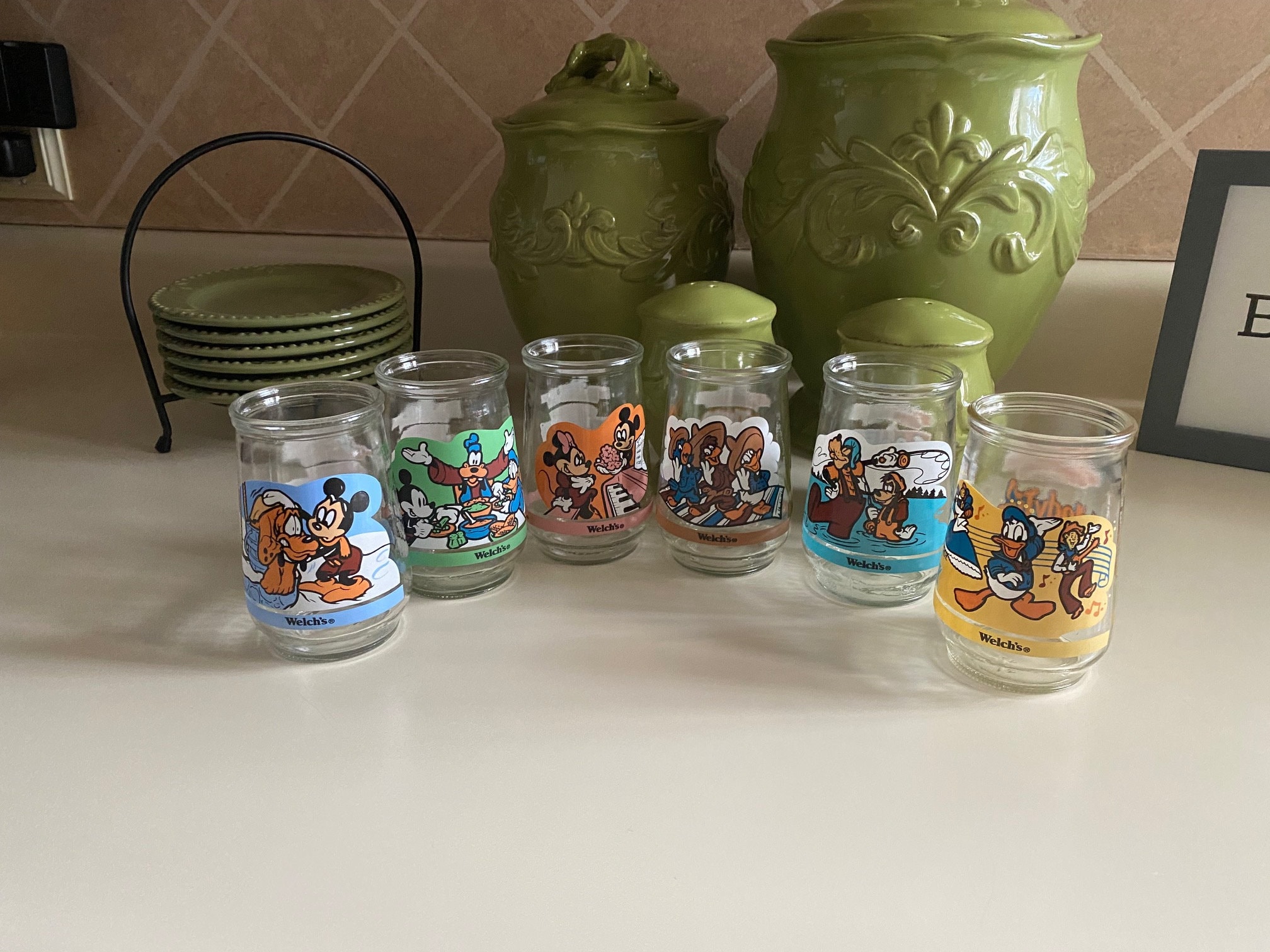 Welch's Vintage Mickey and Friends Glasses - Set of Six - Etsy
