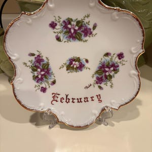 Norcrest Vintage February China Plate with Violets