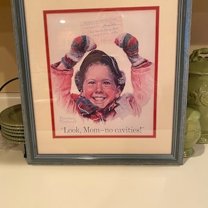 Norman Rockwell Vintage Framed Print - Look Mom, No Cavities