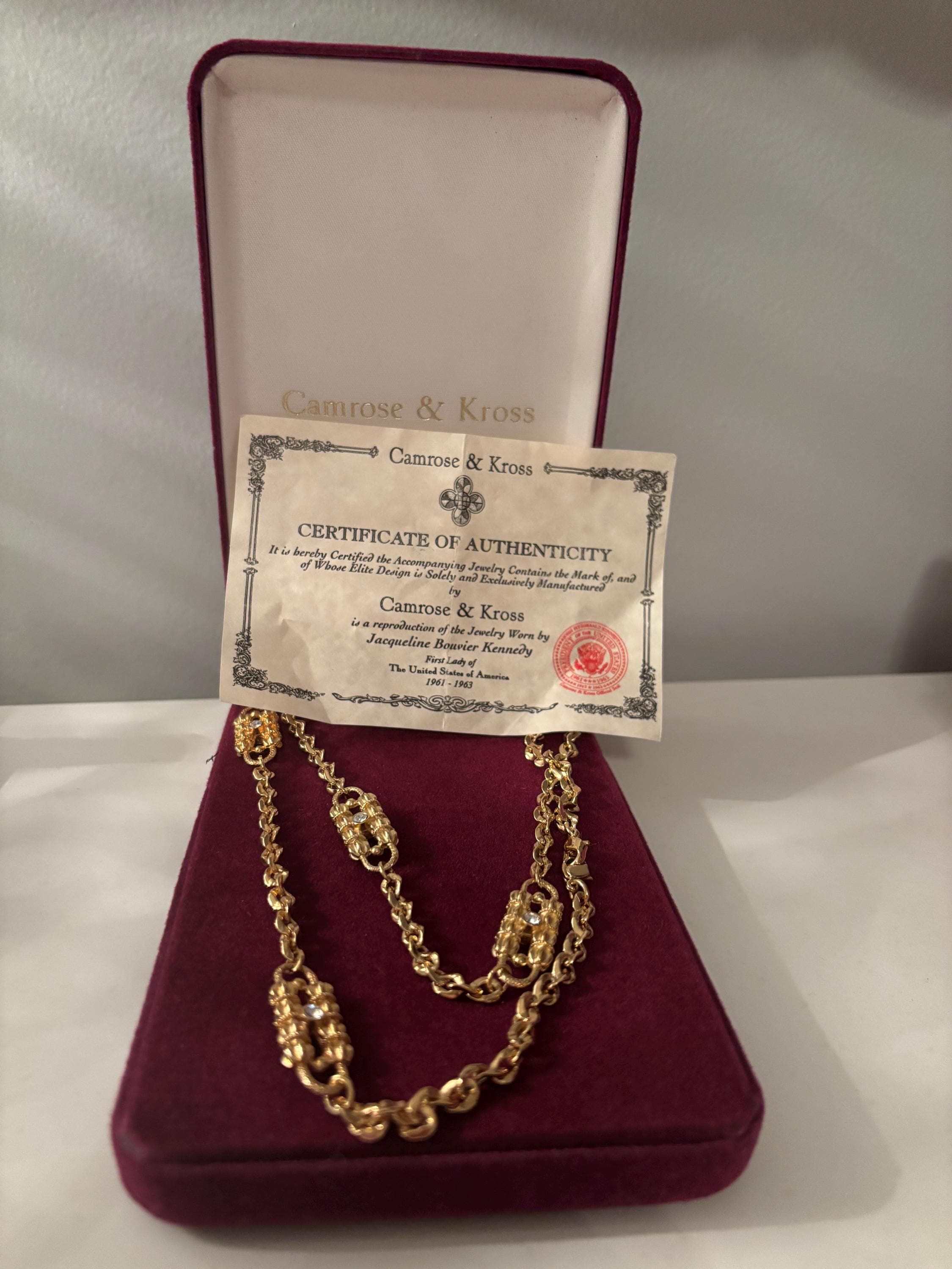 JBK Paperclip Vintage Necklace - Kross Gold Rhinestone - Etsy Canada