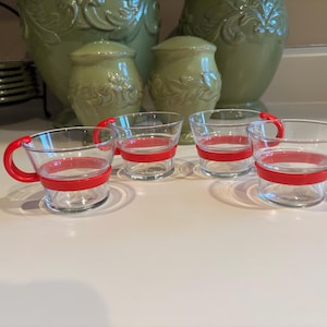 Bodum Espresso Glasses with Red Acrylic Handles - Set of 4
