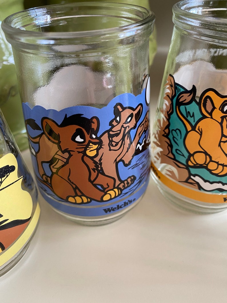 Welch's Vintage Lion King Glasses Set of Six Etsy
