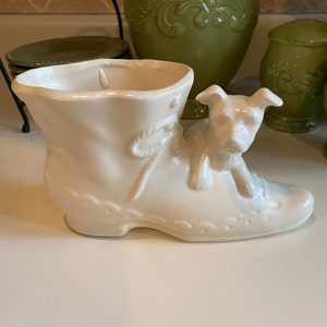 Shawnee Pottery Vintage Vase/Planter - Shoe with Dog