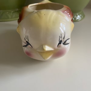 Vintage MCM Pottery Bird Planter - 1940&#39;s