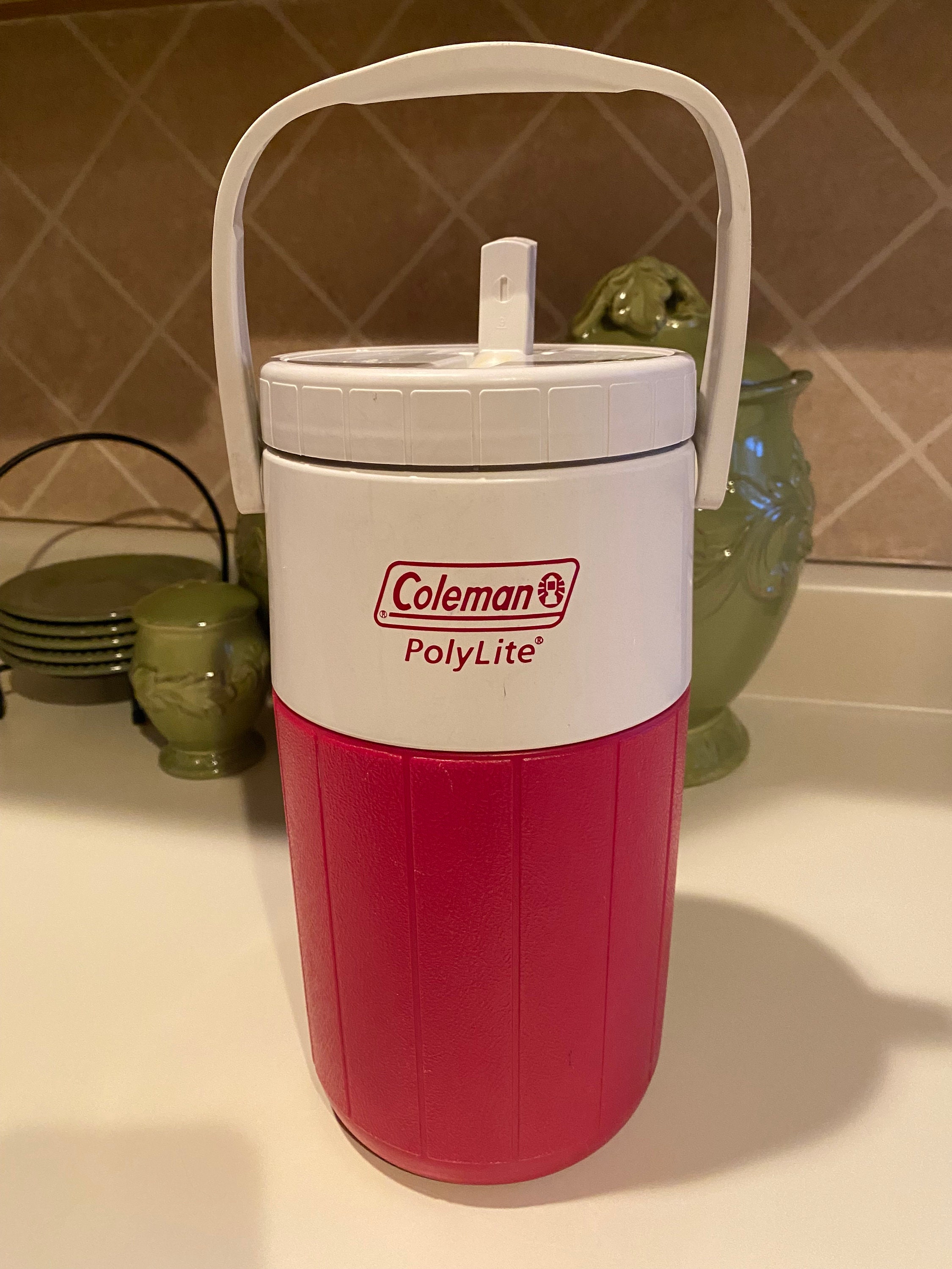 Coleman Half Gallon Thermos Jug, Portable, Insulated, Red 