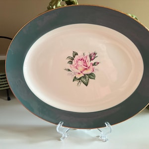 Homer Laughlin Oval Platter Vintage - Cameo Rose