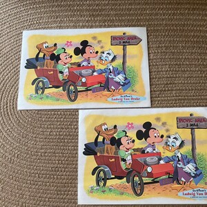 Walt Disney Vintage Placemats - Set of 2 - Mickey Minnie Pluto and Ludwig VonDrake