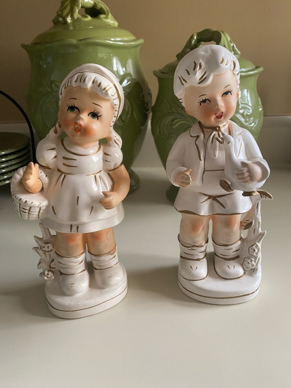 Brinnco Japan Porcelain Girl and Boy Figurine Set - 1950's - Etsy