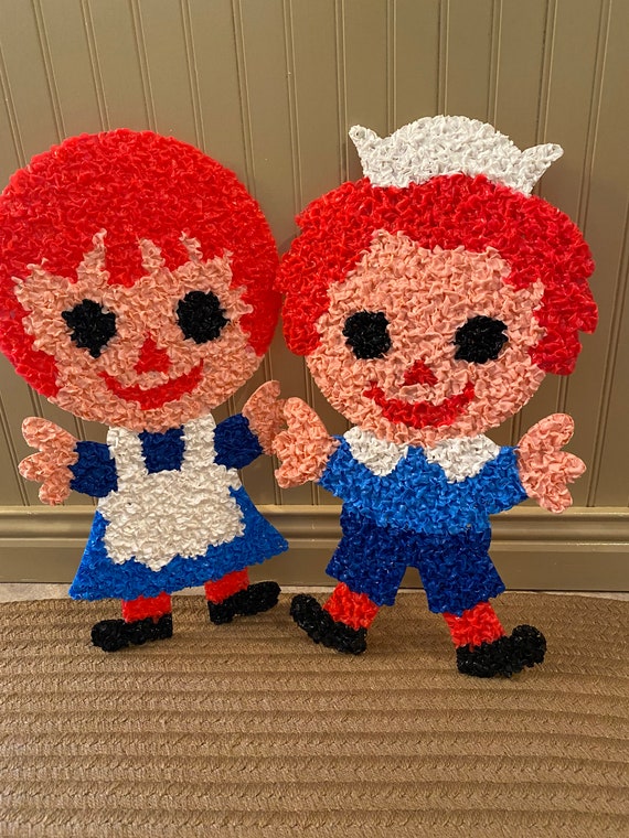 Raggedy Ann/andy Popcorn Plastic - Set of 2 Vintage - Etsy