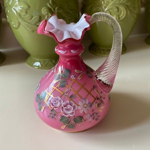 Fenton Wild Rose Connoisseur Collection Vase - 1997