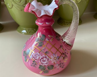 Fenton Wild Rose Connoisseur Collection Vase - 1997